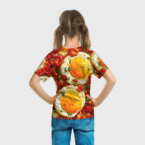 Детская футболка Яичница-глазунья / 3D-принт – фото 6