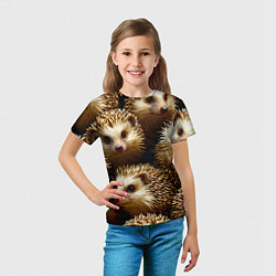 Футболка детская Ежи, цвет: 3D-принт — фото 2