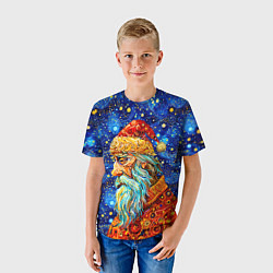 Футболка детская Santa Claus: pop-art-brut-nouveau pointillism, цвет: 3D-принт — фото 2