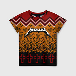 Футболка детская Metallica christmas ugly sweater, цвет: 3D-принт