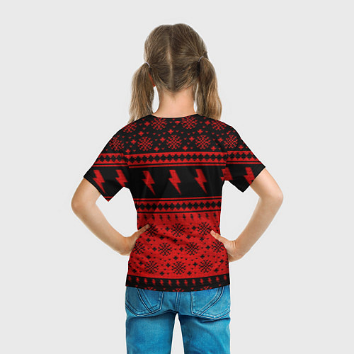 Детская футболка ACDC christmas sweater / 3D-принт – фото 6