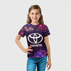 Футболка детская Праздничный Toyota, цвет: 3D-принт — фото 2
