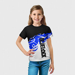 Футболка детская Блюлок - абстракция синяя, цвет: 3D-принт — фото 2