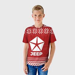 Футболка детская Новогодний Jeep, цвет: 3D-принт — фото 2