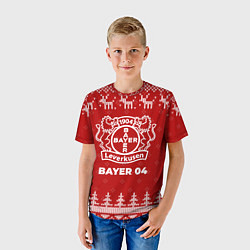 Футболка детская Новогодний Bayer 04 с оленями, цвет: 3D-принт — фото 2