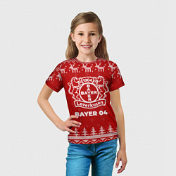 Футболка детская Новогодний Bayer 04 с оленями, цвет: 3D-принт — фото 2