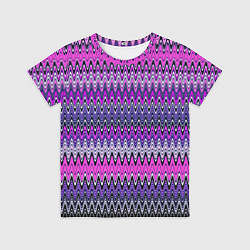 Футболка детская Сиренево-розовый узоры, цвет: 3D-принт