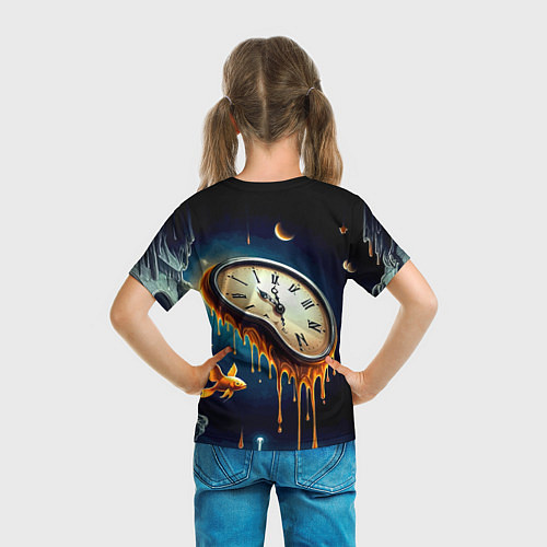 Детская футболка Течение времени - сюрреализм / 3D-принт – фото 6
