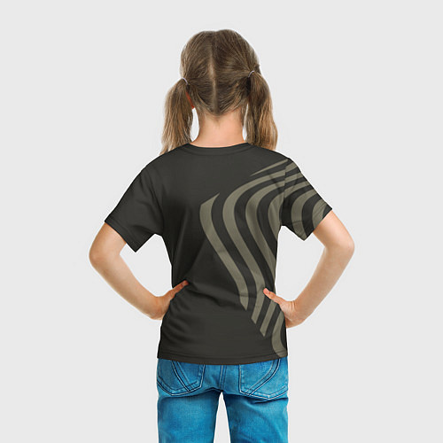 Детская футболка Парусник и волны на темно-оливковом / 3D-принт – фото 6