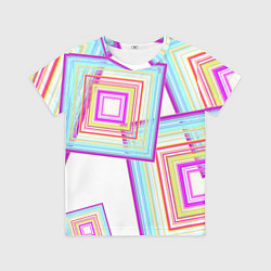Футболка детская Абстрактные квадраты, цвет: 3D-принт