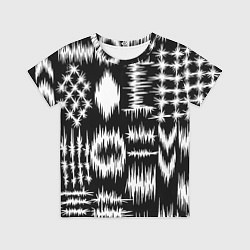 Футболка детская Штриховка - геометрическая абстракция, цвет: 3D-принт