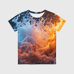 Футболка детская Брызги воды и огня, цвет: 3D-принт