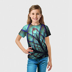 Футболка детская Абстракция неон, цвет: 3D-принт — фото 2
