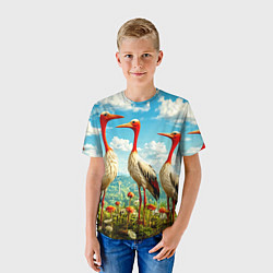 Футболка детская Аисты в горах, цвет: 3D-принт — фото 2