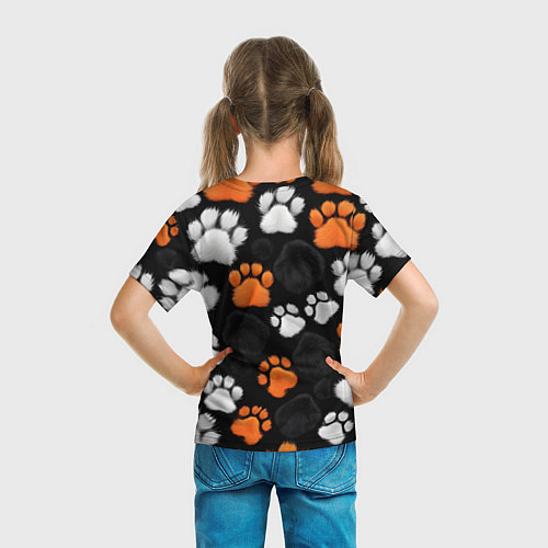 Детская футболка Мохнатые лапки / 3D-принт – фото 6
