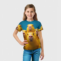Футболка детская Желтые капибары, цвет: 3D-принт — фото 2