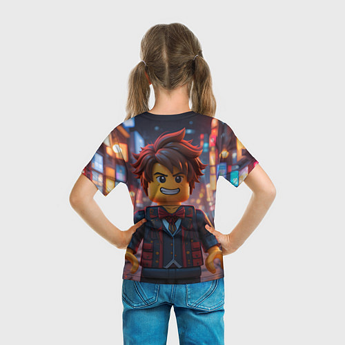 Детская футболка Роблокс вечерние огни / 3D-принт – фото 6