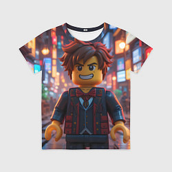 Футболка детская Роблокс вечерние огни, цвет: 3D-принт