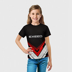 Футболка детская Exeed - красный симметричный, цвет: 3D-принт — фото 2