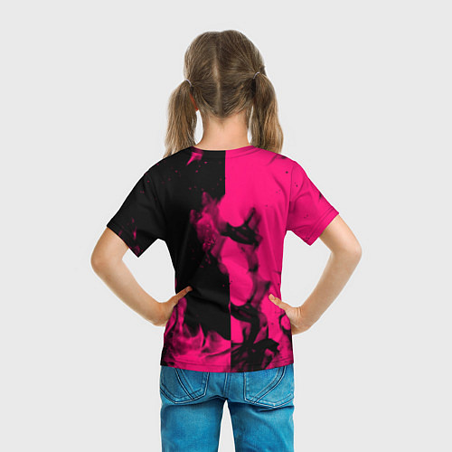 Детская футболка Monster energy fire pink / 3D-принт – фото 6