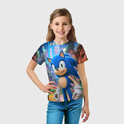 Футболка детская Sonic красочный мир, цвет: 3D-принт — фото 2