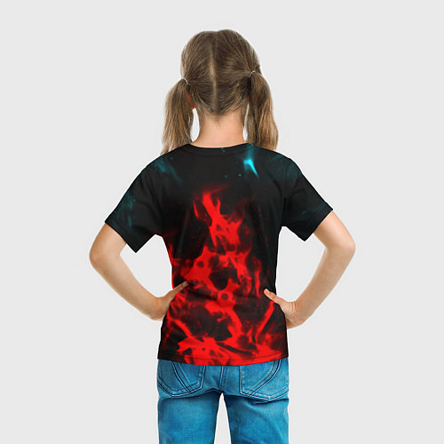 Детская футболка Portal flame steel game / 3D-принт – фото 6