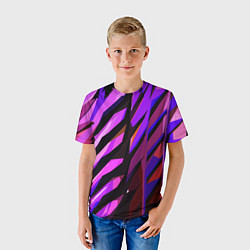 Футболка детская Фиолетово -чёрная абстракция, цвет: 3D-принт — фото 2