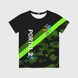 Футболка детская Portal camo steel geometry, цвет: 3D-принт
