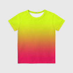 Футболка детская Градиент салатовый в розовый, цвет: 3D-принт