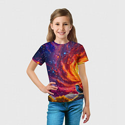 Футболка детская Кукушка в космосе, цвет: 3D-принт — фото 2
