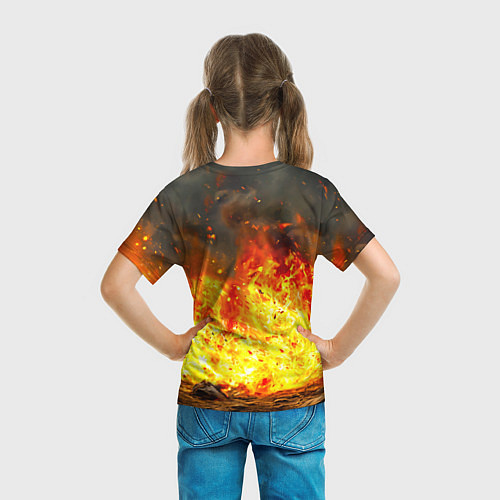 Детская футболка Буйвол в огне / 3D-принт – фото 6