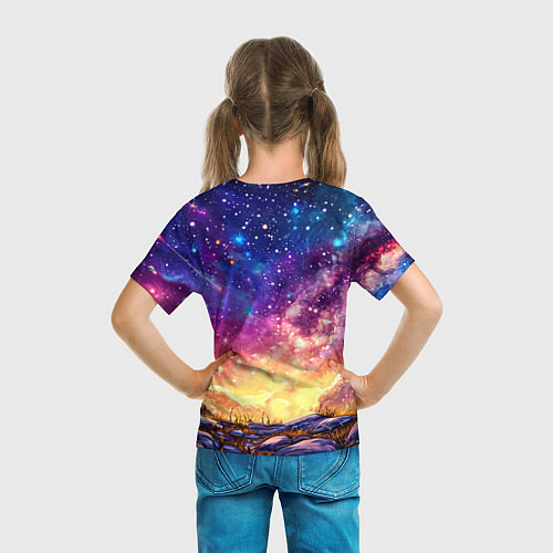 Детская футболка Лось и звездное небо / 3D-принт – фото 6
