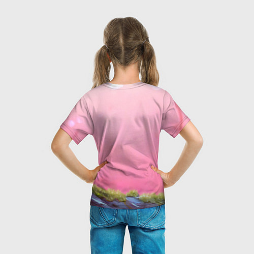 Детская футболка Выдра в розовом цвете / 3D-принт – фото 6