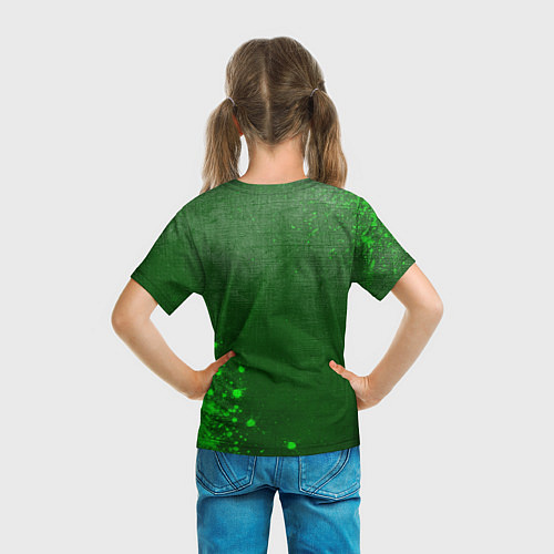 Детская футболка Club Brugge - green gradient вертикально / 3D-принт – фото 6