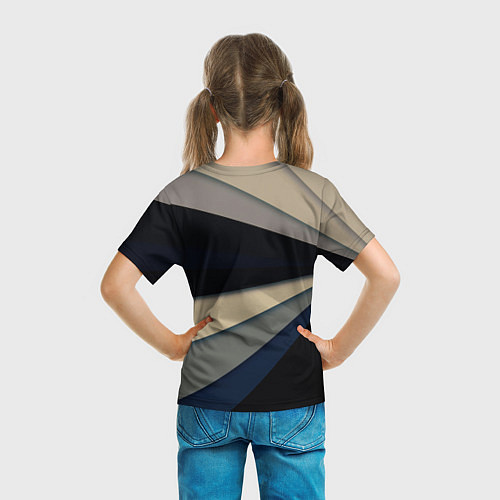 Детская футболка Фрактальные линии - темный / 3D-принт – фото 6