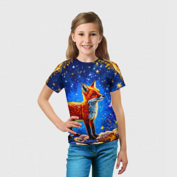 Футболка детская Лиса и звездное небо, цвет: 3D-принт — фото 2