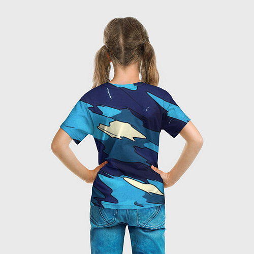 Детская футболка Синий камуфляж русская сила / 3D-принт – фото 6