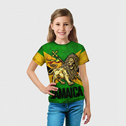 Футболка детская Jamaica lion flag, цвет: 3D-принт — фото 2