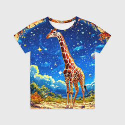 Футболка детская Жираф в звездную ночь, цвет: 3D-принт