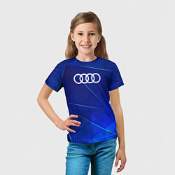 Футболка детская Audi blue poly, цвет: 3D-принт — фото 2