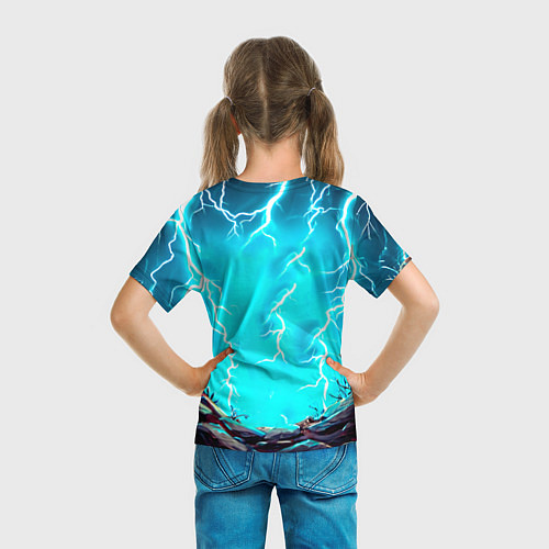 Детская футболка Корова в разрядах молнии / 3D-принт – фото 6