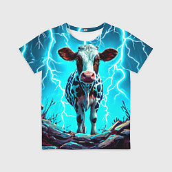 Футболка детская Корова в разрядах молнии, цвет: 3D-принт