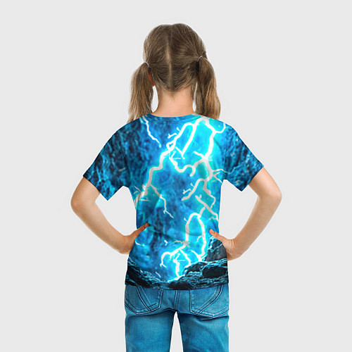 Детская футболка Волк в разрядах молнии / 3D-принт – фото 6