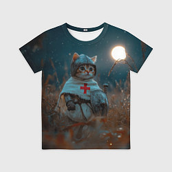 Футболка детская Котенок рыцарь, цвет: 3D-принт
