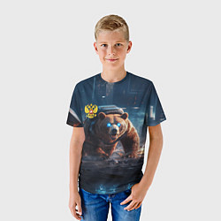 Футболка детская Русский медведь-победитель, цвет: 3D-принт — фото 2