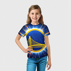 Футболка детская Голден Стэйт Уорриорз логотип, цвет: 3D-принт — фото 2
