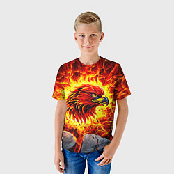 Футболка детская Атланта Хокс в огне, цвет: 3D-принт — фото 2