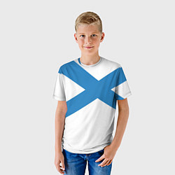 Футболка детская Военно-морской флот: Андреевский флаг, цвет: 3D-принт — фото 2