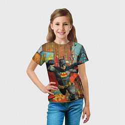 Футболка детская Бэтмен на фоне города, цвет: 3D-принт — фото 2