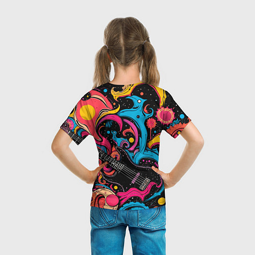 Детская футболка Psychedelic abstract guitar / 3D-принт – фото 6